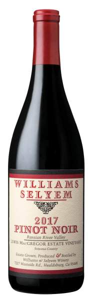 Williams Selyem Pinot Noir Estate Vineyard 2017 Online Sale